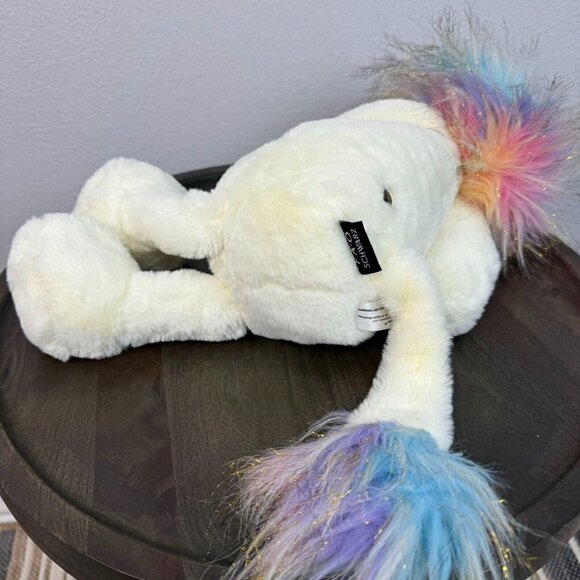 FAO Schwarz Dreamies Lion Plush Rainbow Mane and Tail Stuffed Toy Animal Cream - Picture 6 of 13
